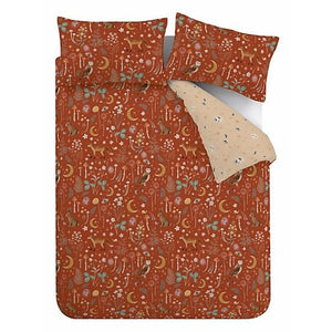 Catherine Lansfield Burnt Orange Enchanted Twilight Animals Duvet Cover Set – King - DUVET COVERS - Beattys of Loughrea