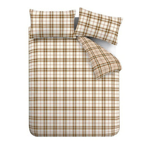 Catherine Lansfield Bedding Kelso Check Duvet Set Burnt Orange - Kingsize - DUVET COVERS - Beattys of Loughrea