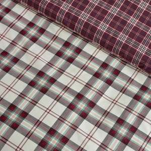 Catherine Lansfield Bedding Kelso Check Duvet Set Plum - Single - DUVET COVERS - Beattys of Loughrea