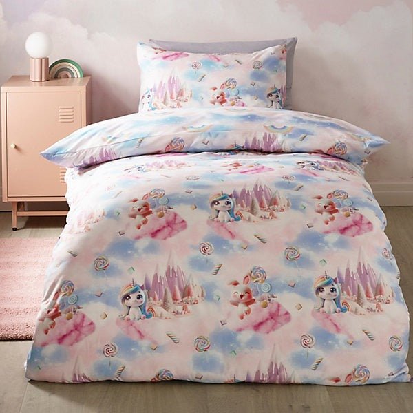Catherine Lansfield Candy Pink Unicorn So Soft Reversible Duvet Cover Set – Single - DUVET COVERS - Beattys of Loughrea