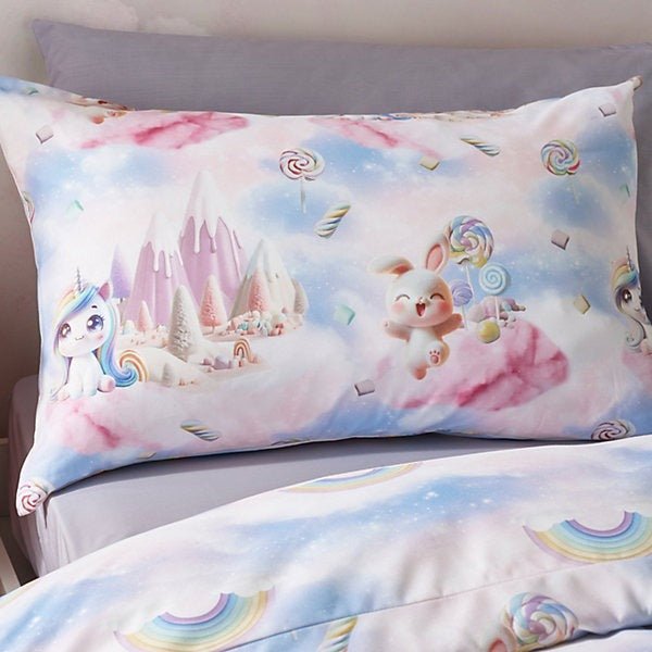 Catherine Lansfield Candy Pink Unicorn So Soft Reversible Duvet Cover Set – Single - DUVET COVERS - Beattys of Loughrea