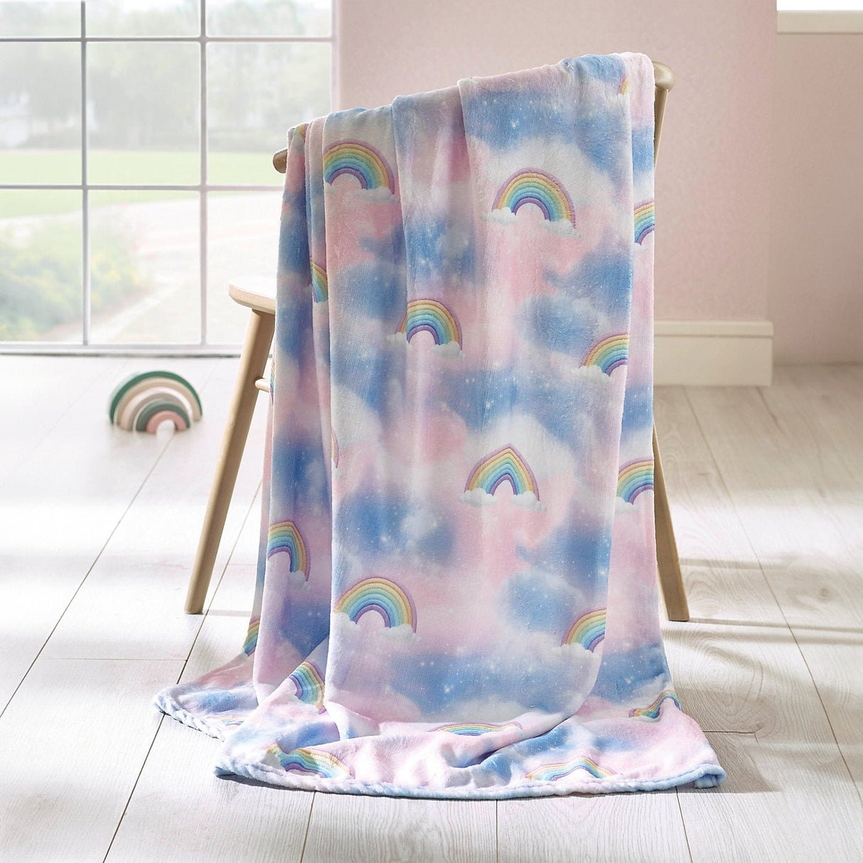 Catherine Lansfield Candy Unicorn Rainbow Cosy Fleece Blanket Throw – Pink (130x170cm) - THROWS/BLANKETS - Beattys of Loughrea