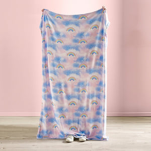 Catherine Lansfield Candy Unicorn Rainbow Cosy Fleece Blanket Throw – Pink (130x170cm) - THROWS/BLANKETS - Beattys of Loughrea