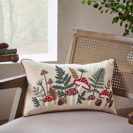 Catherine Lansfield Embroidery Woodland Cushion – Natural (30x50cm) - CUSHIONS/COVERS - Beattys of Loughrea