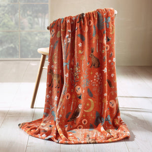 Catherine Lansfield Enchanted Twilight Animals Blanket Throw – 130x170cm - THROWS/BLANKETS - Beattys of Loughrea