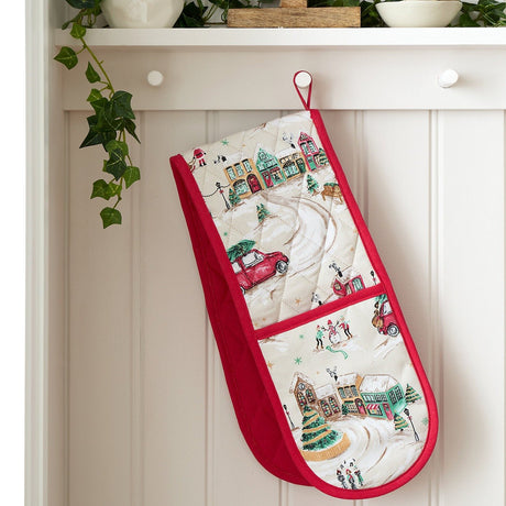 Catherine Lansfield Christmas Town Double Oven Glove - APRON/GLOVE/TEXTILE - Beattys of Loughrea