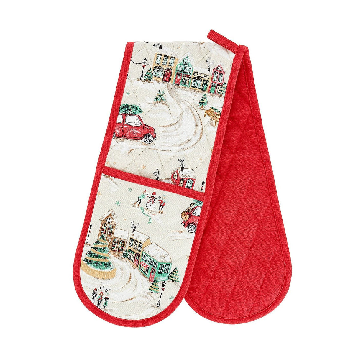 Catherine Lansfield Christmas Town Double Oven Glove - APRON/GLOVE/TEXTILE - Beattys of Loughrea