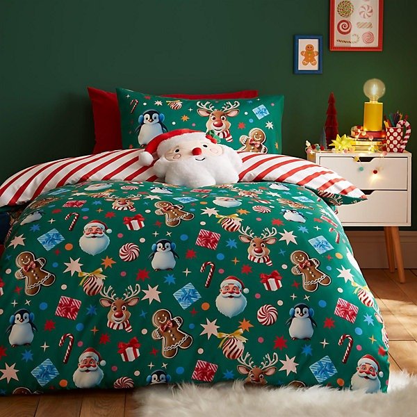Catherine Lansfield Christmas Icons Festive Children Duvet Cover Set – Double - DUVET COVERS - Beattys of Loughrea