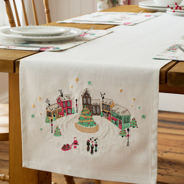 Catherine Lansfield Christmas Town Cotton Table Runner 33x220cm - TABLECLOTHS/RUNNERS - Beattys of Loughrea