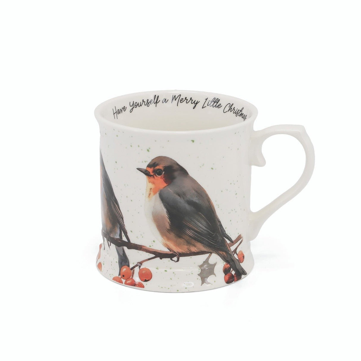 TIPPERARY CRYSTAL Christmas Robins Set of 2 Tankard Mugs - MUG SETS - Beattys of Loughrea