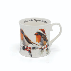 Tipperary Crystal Christmas Robin Tankards, Set of 2 - MUG SETS - Beattys of Loughrea