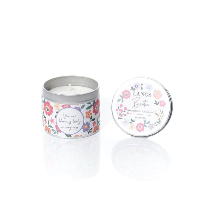 Bright And Beautiful Hand Poured Besties Sweet Fig Soy Wax Candle in Tin - POT POURRI/AROMATHERAPY/OILS/DIFFUSER - Beattys of Loughrea