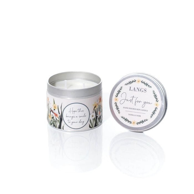 Floral Serenade Daffodil Hand Poured Just For You Vanilla Noir Soy Wax Candle in Tin - POT POURRI/AROMATHERAPY/OILS/DIFFUSER - Beattys of Loughrea