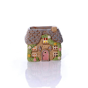 R13 COTTAGE GARDEN HOUSE W/ ROSES / DOOR LANTERNS WAX MELT BURNER 7CR604