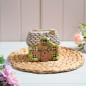 R13 COTTAGE GARDEN HOUSE W/ ROSES / DOOR LANTERNS WAX MELT BURNER 7CR604