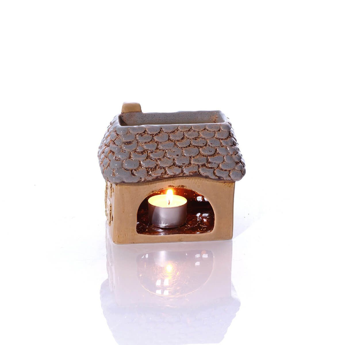 R13 COTTAGE GARDEN HOUSE W/ ROSES / DOOR LANTERNS WAX MELT BURNER 7CR604