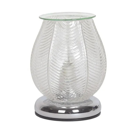 Electric Wax Melter Touch - Ribbed Clear Lustre 18cm - POT POURRI/AROMATHERAPY/OILS/DIFFUSER - Beattys of Loughrea