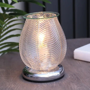 Electric Wax Melter Touch - Ribbed Clear Lustre 18cm - POT POURRI/AROMATHERAPY/OILS/DIFFUSER - Beattys of Loughrea