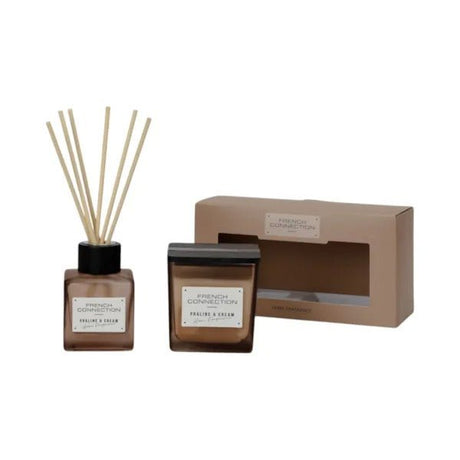 Praline Cream Candle &amp; Diffuser Gift Set by French Connection 100ml/220g - CANDLES - Beattys of Loughrea