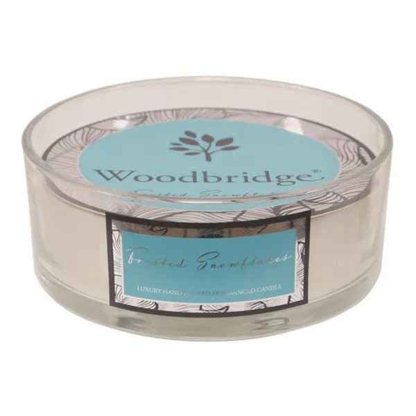 Woodbridge Frosted Snowflakes - 5 Wick Candle Bowl 990g - CANDLES - Beattys of Loughrea