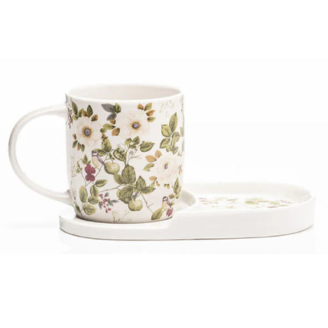 Newgrange Living Cream Floral Rose Mug & Snack Tray - MUG SETS - Beattys of Loughrea