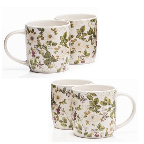 Newgrange Living Cream Floral Rose Mugs, Set of 4 - MUG SETS - Beattys of Loughrea