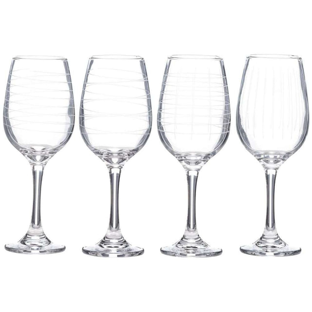 Newgrange Living Clear Cut Party Wine Glasses, Set of 4 - GLASS GIFTWARE - DEC STONES - Beattys of Loughrea