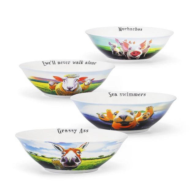 TIPPERARY CRYSTAL Eoin O'Connor Beyond the Herd Set of 4 Bowls - GENERAL LOOSE WARE - Beattys of Loughrea