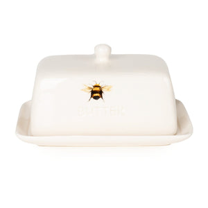 Butter Dish Cream - Bees - GENERAL LOOSE WARE - Beattys of Loughrea