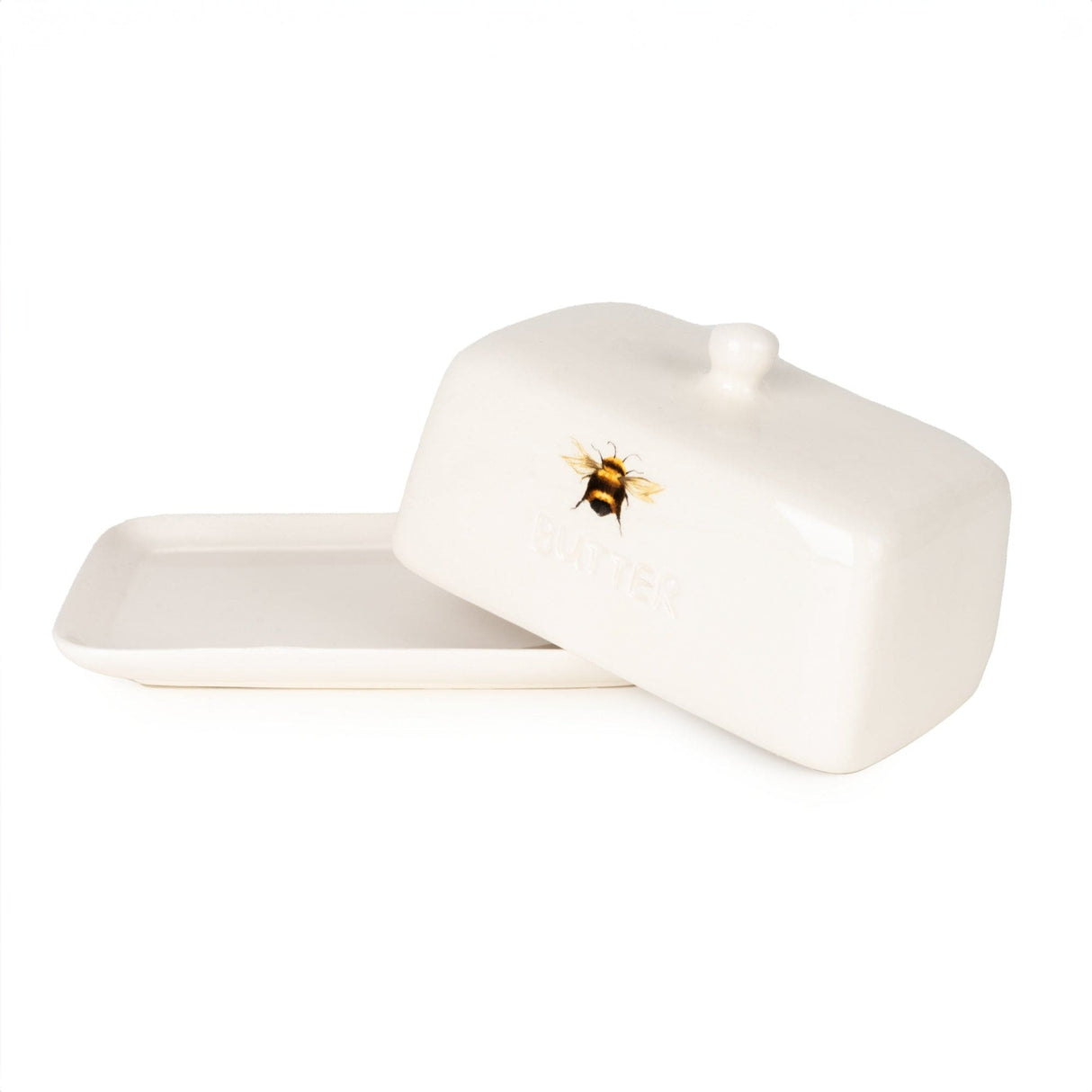 Butter Dish Cream - Bees - GENERAL LOOSE WARE - Beattys of Loughrea