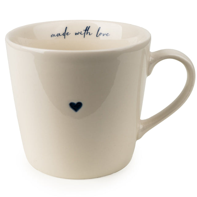 V - Shaped Mug - Wax Resist Blue Heart - MUG SETS - Beattys of Loughrea
