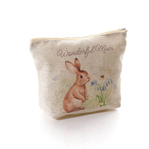 R13 MEADOW FIELDS WONDERFUL MUM BUNNY PRINTED ZIP POUCH 4ME124