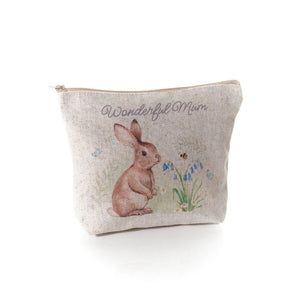 R13 MEADOW FIELDS WONDERFUL MUM BUNNY PRINTED ZIP POUCH 4ME124