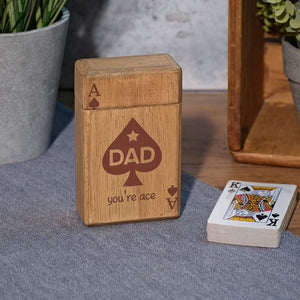 R13 FUN DAD PLAYING CARD SET IN ACE WOOD BOX 8DA298