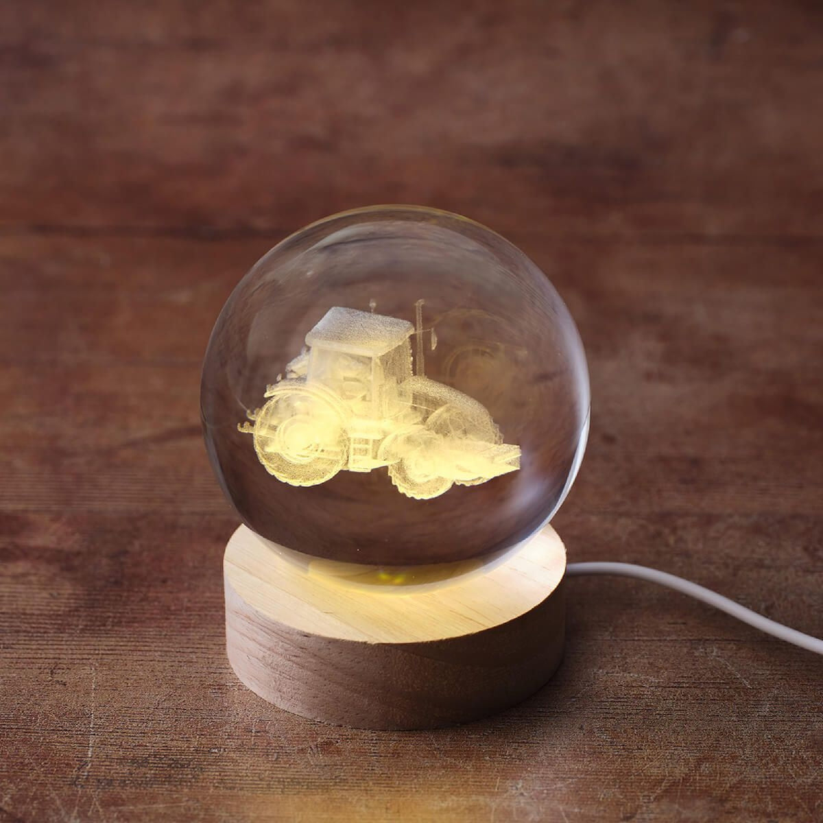 R13 CRYSTAL BALL LED TRACTOR W/ USB WIRE GIFT BOXED 5FL500
