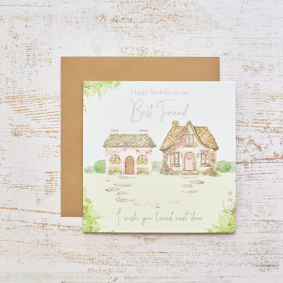 R13 TWO COTTAGES HAPPY BIRTHDAY BEST FRIEND CARD 4CR609