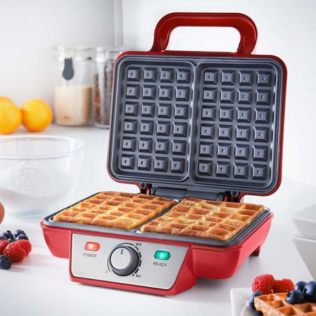 Global Gizmos Dual Waffle Maker – Red - PANCAKE WAFFLE MAKERS - Beattys of Loughrea