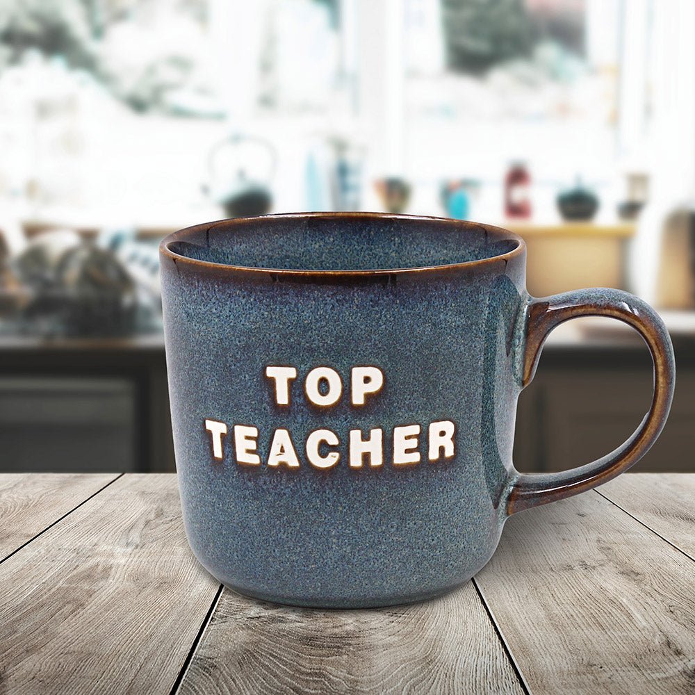 Top Teacher Mug - Blue/Grey - MUG SETS - Beattys of Loughrea