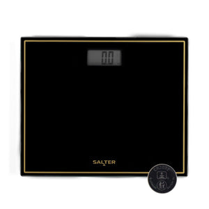 Salter Compact Bathroom Scale – Black/Gold - BATHROOM SCALES - Beattys of Loughrea