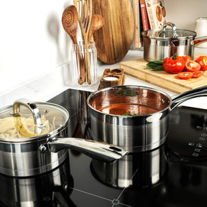 Salter Timeless Collection Stainless Steel 5 Piece Pan Set - COOKWARE - S/STEEL - Beattys of Loughrea