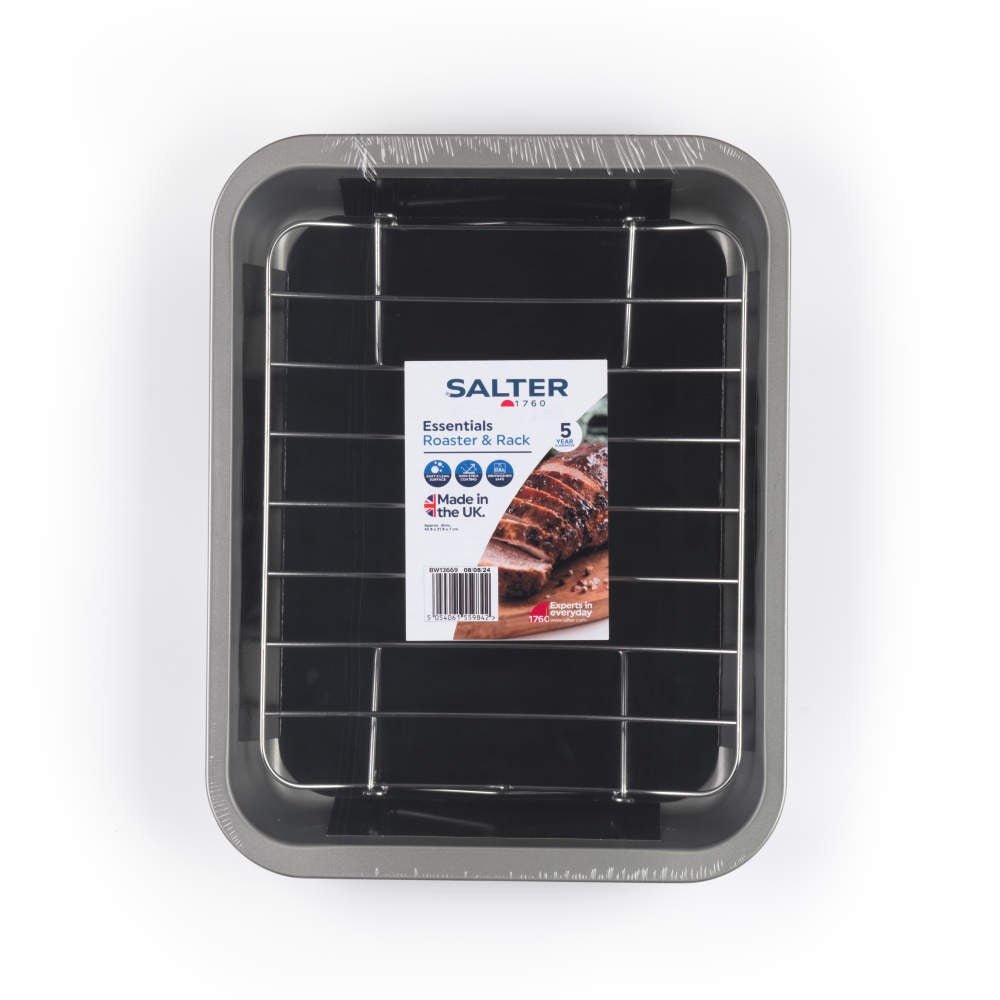 Salter Essentials 41cm Roasting Tray with Rack - GENERAL COOKWARE - Beattys of Loughrea