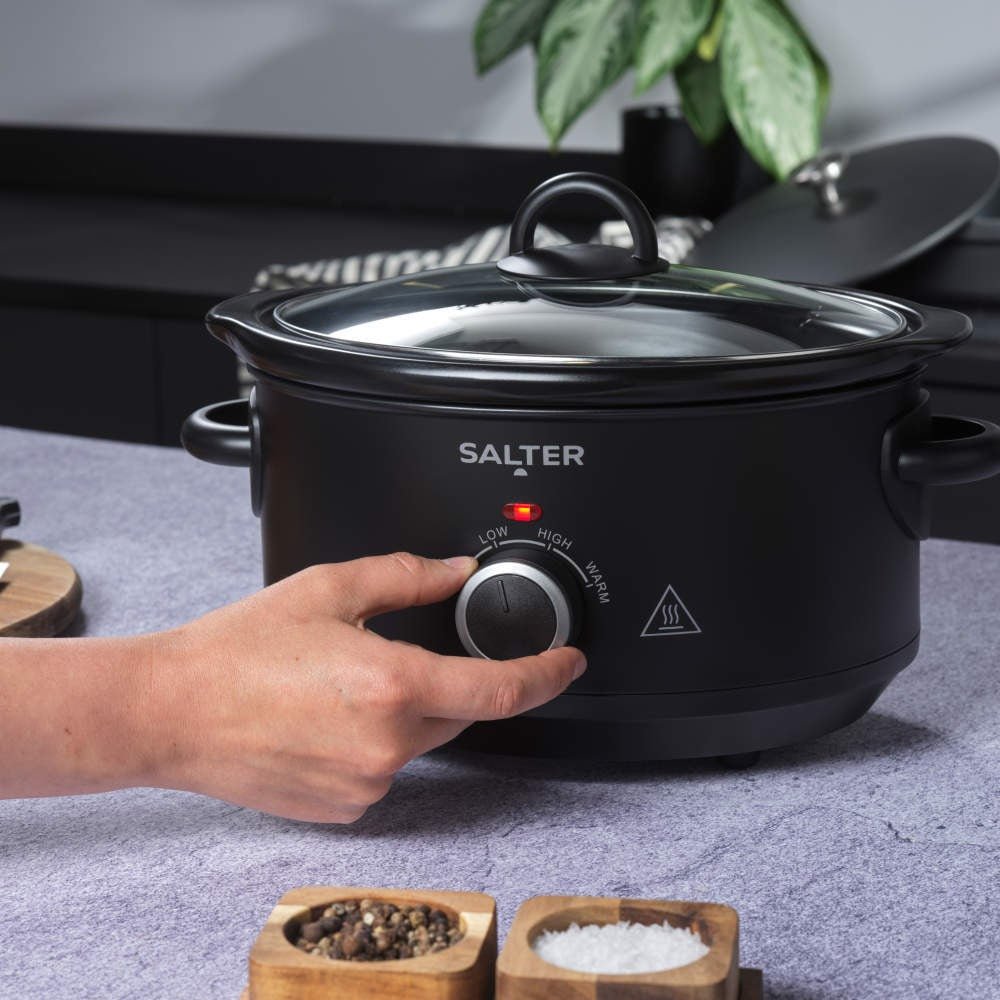 Salter Kuro 3.5L Slow Cooker - Black - FOOD STEAMER RICE COOKER SLOW COOKER - Beattys of Loughrea