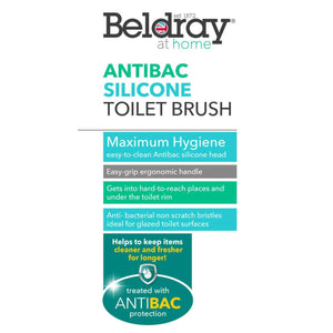 Beldray Antibac Silicone Toilet Brush with Holder - BATHROOM T/BRUSH, CADDY, TOWEL RAIL & HOLDERS ACCESSORI - Beattys of Loughrea