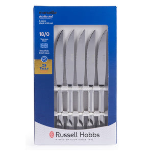 Russell Hobbs Marseille Steak Knife Set – 6 Piece - CUTLERY/KNIFE SET/BLOCK - Beattys of Loughrea