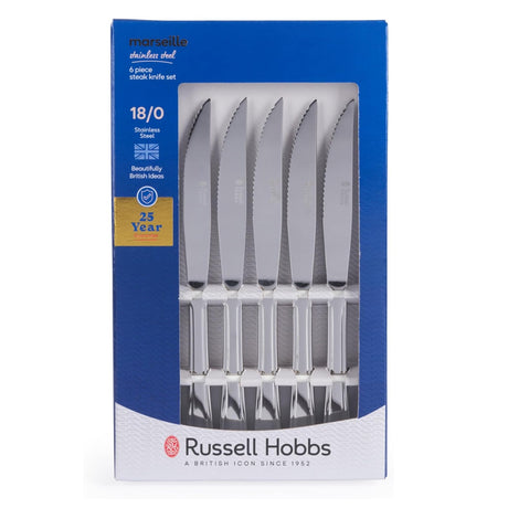 Russell Hobbs Marseille Steak Knife Set – 6 Piece - CUTLERY/KNIFE SET/BLOCK - Beattys of Loughrea