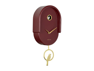 Karlsson Wall Clock Tweet Burgundy Red - CLOCKS - Beattys of Loughrea