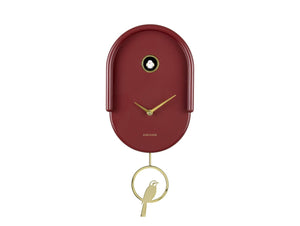 Karlsson Wall Clock Tweet Burgundy Red - CLOCKS - Beattys of Loughrea