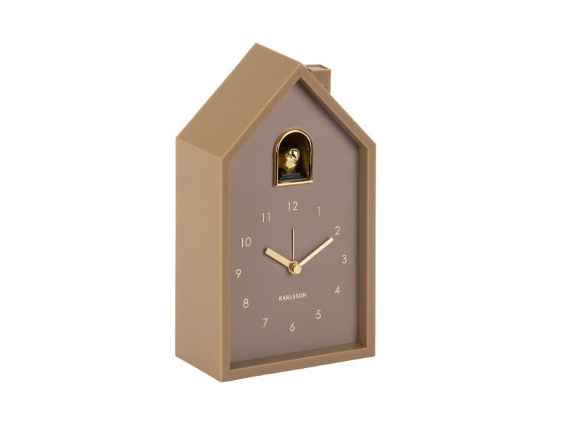 Karlsson Alarm Clock Modern Cuckoo Oro Mocha Brown - CLOCKS - Beattys of Loughrea