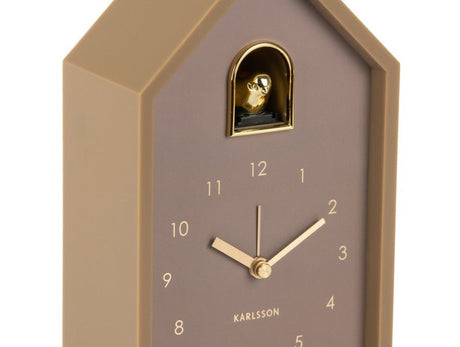 Karlsson Alarm Clock Modern Cuckoo Oro Mocha Brown - CLOCKS - Beattys of Loughrea