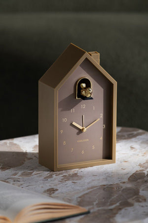 Karlsson Alarm Clock Modern Cuckoo Oro Mocha Brown - CLOCKS - Beattys of Loughrea